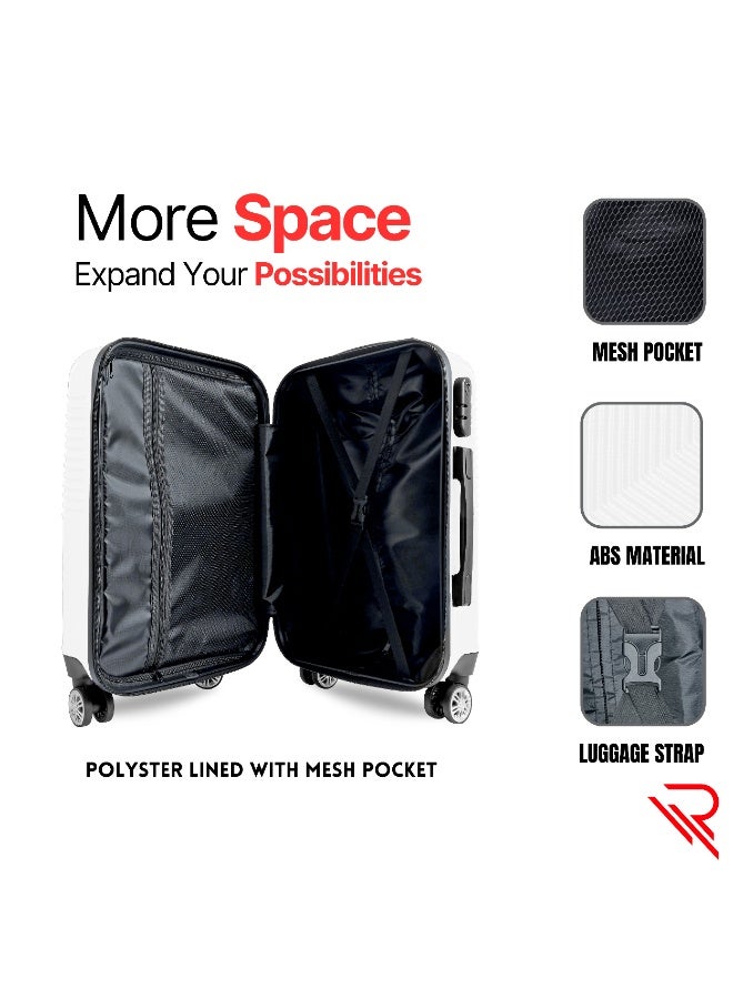 Reflection ABS Cabin Luggage Airline Approved, Lightweight 20 Inch Luggage- 360° Silent Wheels, ABS Hard Suitcase Trolley, Spinner Wheels, Travel Luggage  (20-Inch , White) - Image 3