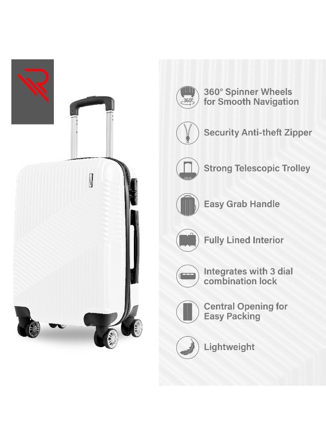 Reflection ABS Cabin Luggage Airline Approved, Lightweight 20 Inch Luggage- 360° Silent Wheels, ABS Hard Suitcase Trolley, Spinner Wheels, Travel Luggage  (20-Inch , White) - Image 4