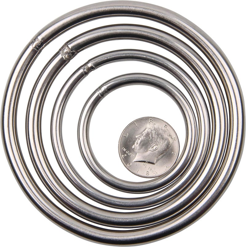Shaddock Fishing Stainless Steel Round Ring Welded - 316 High Strength Marine Grade Diameter 2.36in, 3.15in, 3.94in, 4.72in Multiple Sizes - Image 5