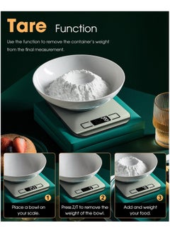 Kimaya Food Scale, 22lb Digital Kitchen Scale Weight Grams and Ounces for Baking Cooking Coffee Package Postage, 6 Units with Tare Function, LCD Display, Easy Clean Stainless Steel (Silver)  - Image 5