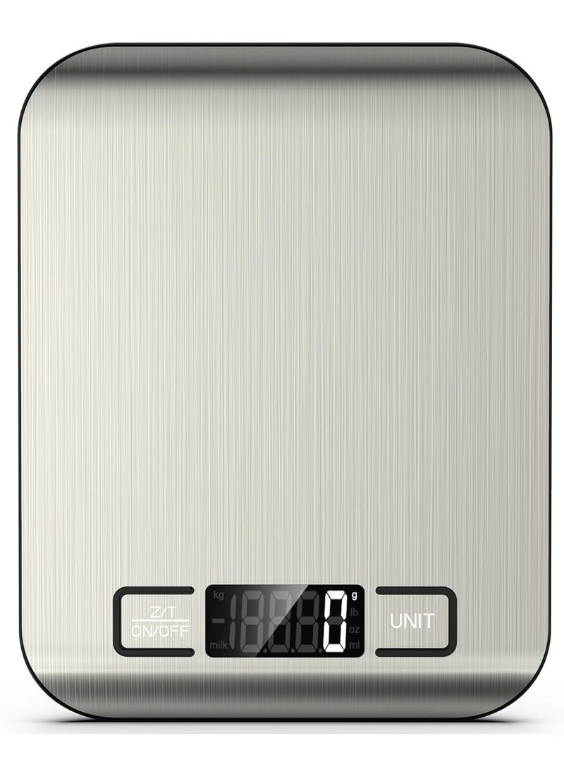 Kimaya Food Scale, 22lb Digital Kitchen Scale Weight Grams and Ounces for Baking Cooking Coffee Package Postage, 6 Units with Tare Function, LCD Display, Easy Clean Stainless Steel (Silver)  - Image 2