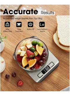 Kimaya Food Scale, 22lb Digital Kitchen Scale Weight Grams and Ounces for Baking Cooking Coffee Package Postage, 6 Units with Tare Function, LCD Display, Easy Clean Stainless Steel (Silver)  - Image 4