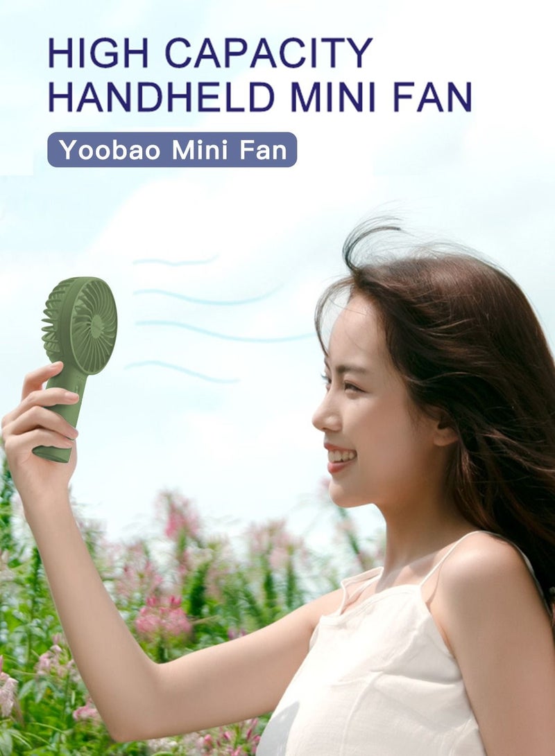 Yoobao F3 مروحة صغيرة محمولة باليد شحن USB كتم صوت الرياح القوية، بطارية بسعة كبيرة 6000 مللي أمبير في الساعة لشحن مروحة تبريد الهواء، أخضر داكن - Image 3