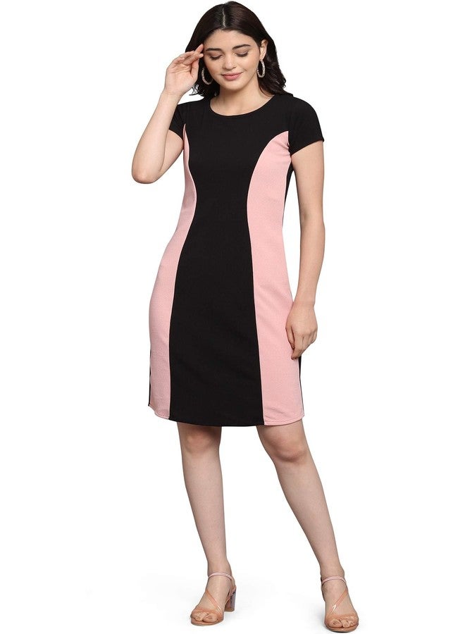 PURVAJA Women’s Bodycon Knee Length Dress(Lucy-112-PE-BL_Peach_Medium) - Image 1