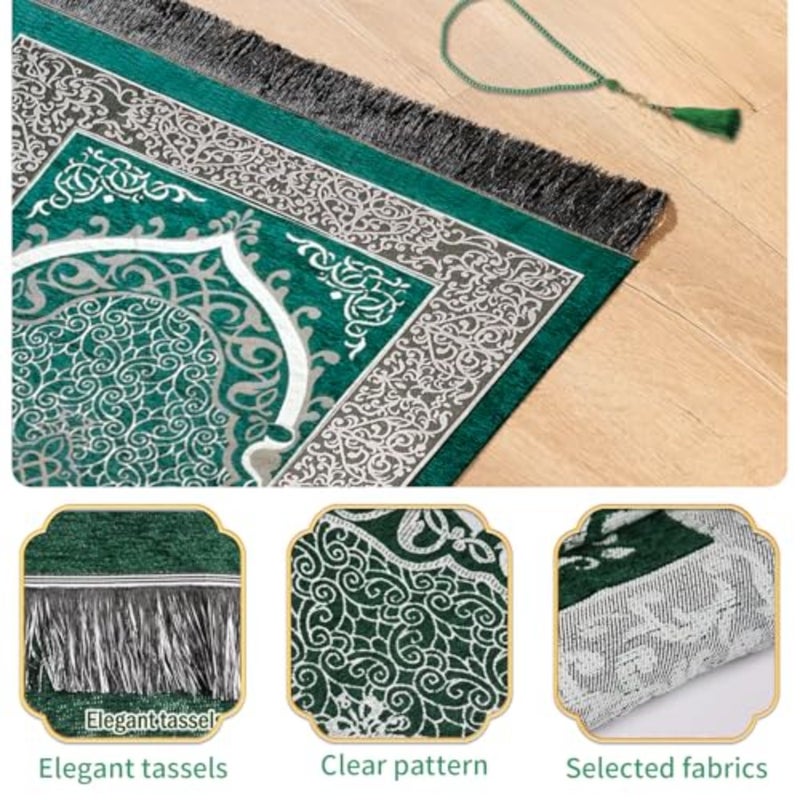 Ramadan Prayer Mat, Portable Travel Praying Rug with Prayer Bead and Storage Bag, Foldable Washable Polyester for Women - Image 4