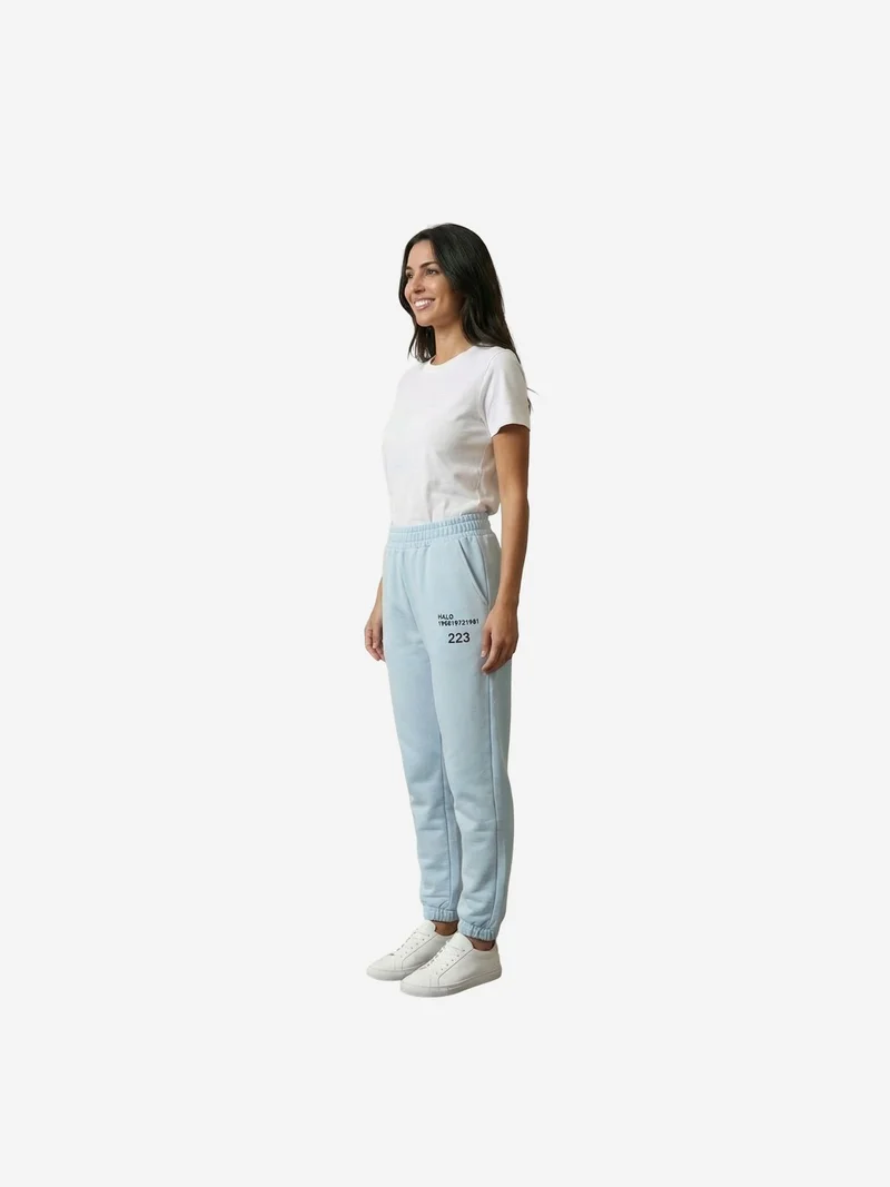 My Fashion Baby Blue MY FASHION Mid-Waist Printed Cotton Lycra Joggers for Women | Best Price UAE