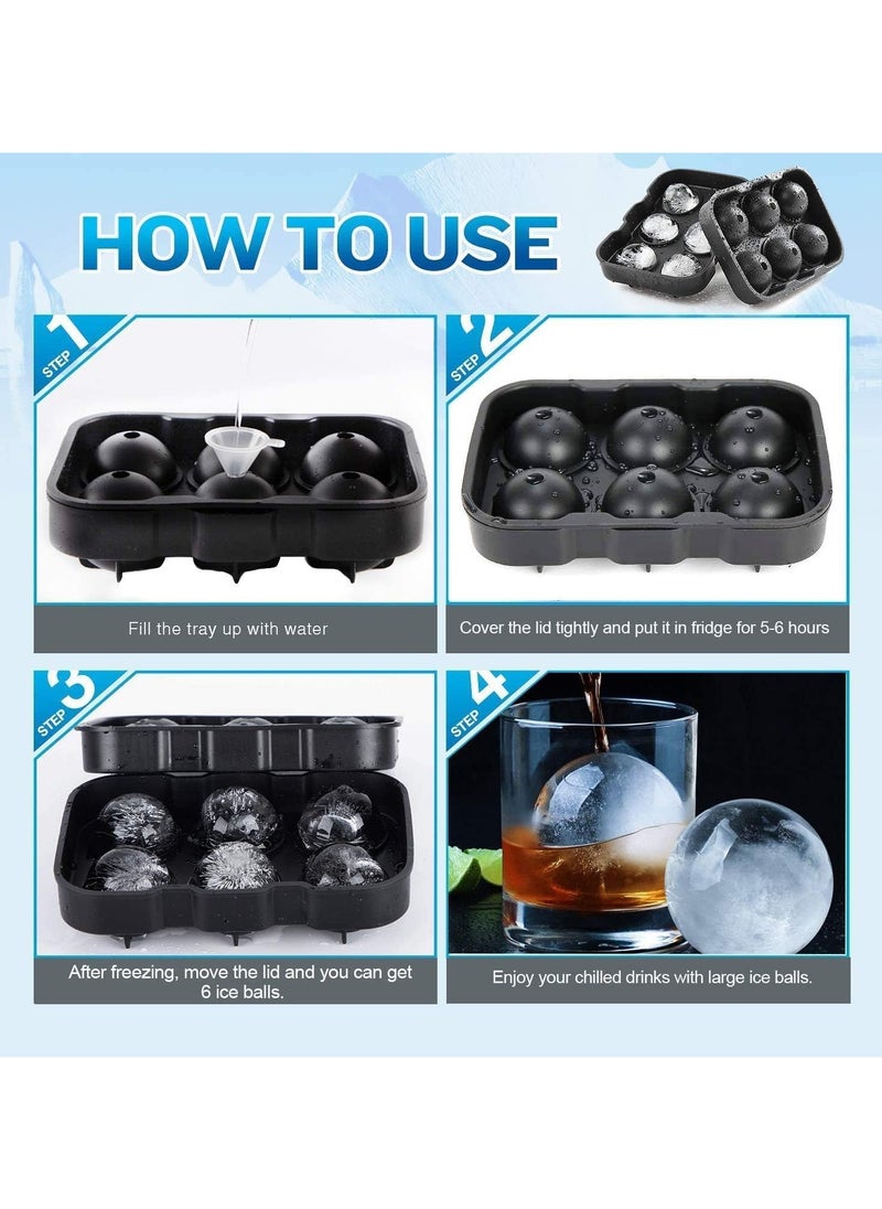 Silicone Ice Cube Trays with Lid(Set Of 3),Sphere Square Honeycomb Whiskey Ice Mold,No Odors Easy-Release Ice Cube Maker for Cocktails and Homemade,Reusable Freezer Ice Cube Trays Bpa-Free