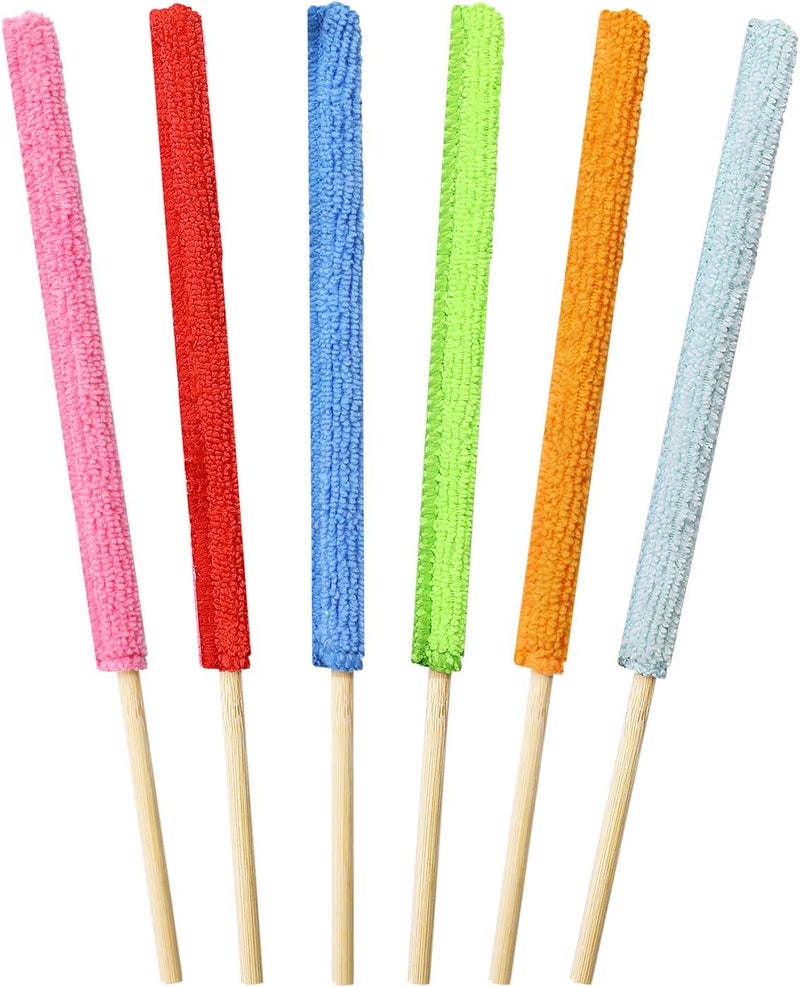 Psyqtsuary 6 Pcs Mini Dusters for Cleaning Microfiber Detail Duster Sticks Fan Cleaning Brush Crevice Cleaning Tool AC Vent Cleaner Fan Blade Cleaner Dusters for Cleaning Home Car Window Blind - Image 1