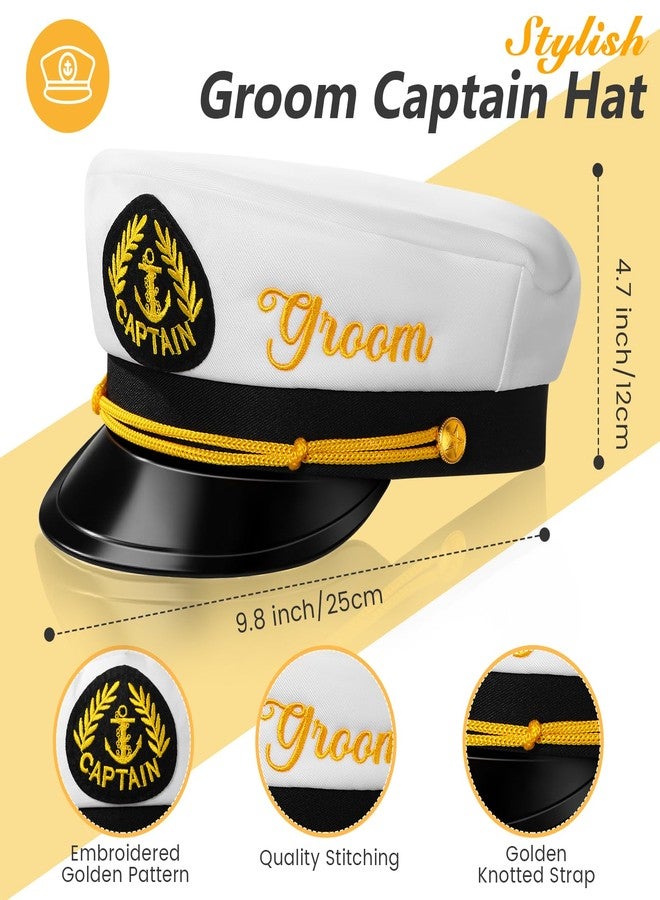 Hercicy Groom Captain Hat Bachelor Party Favors Groom to Be Accessories Boat Captain Hat Gift for Wedding Bridal Shower - Image 2