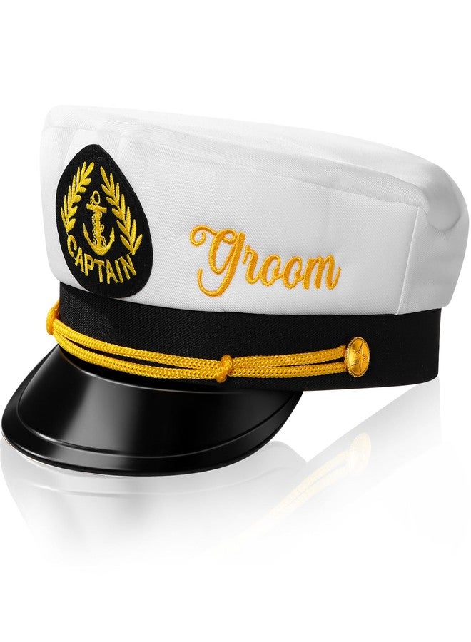 Hercicy Groom Captain Hat Bachelor Party Favors Groom to Be Accessories Boat Captain Hat Gift for Wedding Bridal Shower - Image 1
