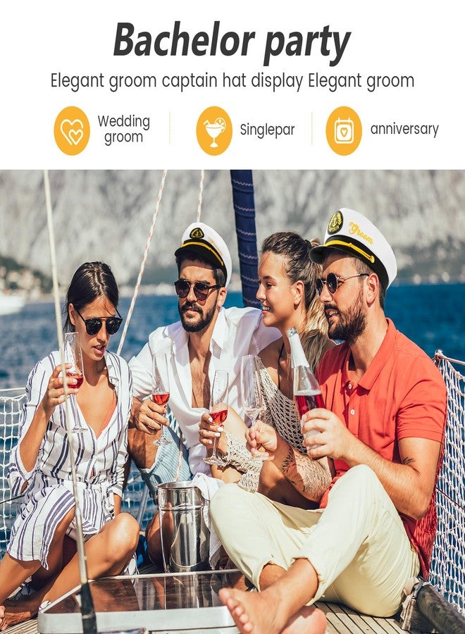 Hercicy Groom Captain Hat Bachelor Party Favors Groom to Be Accessories Boat Captain Hat Gift for Wedding Bridal Shower - Image 4