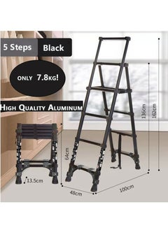 SUNRISE  5 Steps Telescoping Ladder A-Frame Aluminum Telescopic Ladder With 1-Button Retraction Portable Extension Ladder Adjustable Lightweight Folding Ladder For Home151kgs Capacity - pzsku/Z487F8BA2937617F448AAZ/45/_/1675358326/c04d45d4-9ce5-48ba-b513-c1de45cd64e9