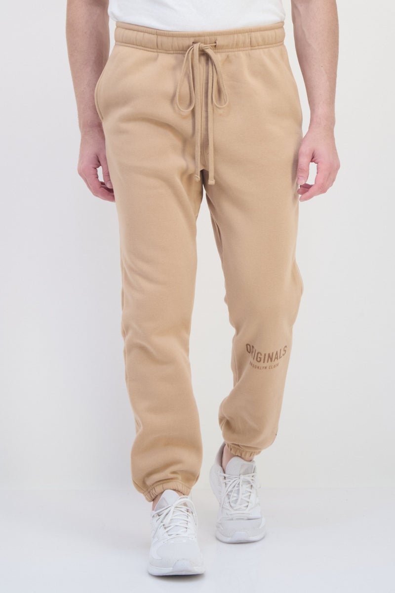 Originals by Brooklyn Cloth Men Regular Fit Solid Jogger Pants, Brown  - Image 1
