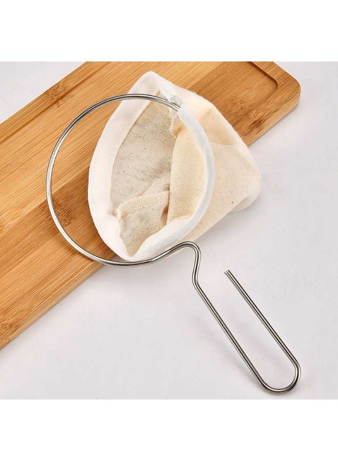Reusable Coffee Sock Filter with Stainless Steel Handle Cloth Tea Strainer Filter for Home, Office, Manual Drip Coffee Brewing - Image 4