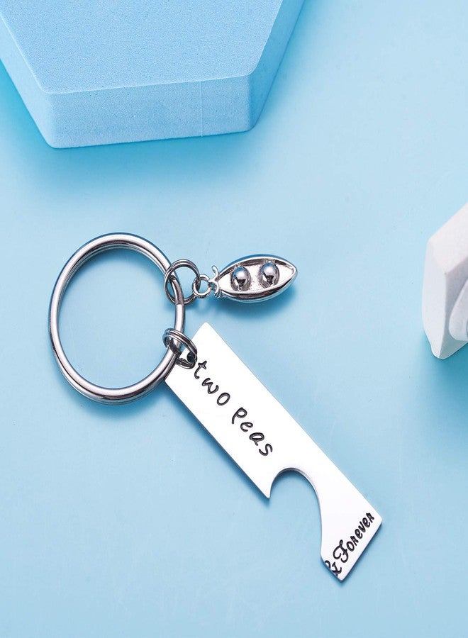 LParkin Two Peas In a Pod Best Friend Funny Keychain Set BFF Friends Jewelry Christmas Graduation Perfect Birthday Twins Sisters - BFF Keychain for 2 - Image 4