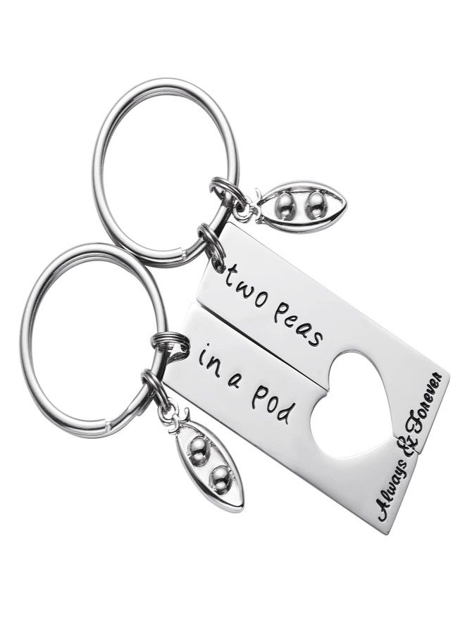 LParkin Two Peas In a Pod Best Friend Funny Keychain Set BFF Friends Jewelry Christmas Graduation Perfect Birthday Twins Sisters - BFF Keychain for 2 - Image 1