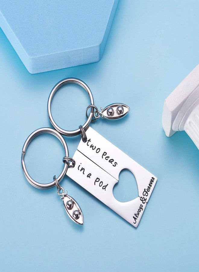 LParkin Two Peas In a Pod Best Friend Funny Keychain Set BFF Friends Jewelry Christmas Graduation Perfect Birthday Twins Sisters - BFF Keychain for 2 - Image 3