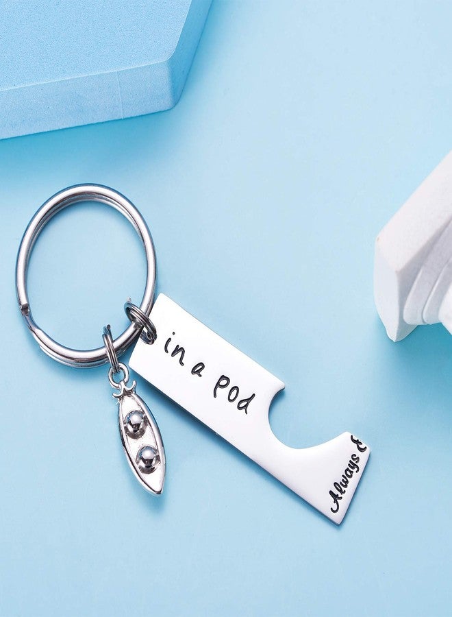 LParkin Two Peas In a Pod Best Friend Funny Keychain Set BFF Friends Jewelry Christmas Graduation Perfect Birthday Twins Sisters - BFF Keychain for 2 - Image 5