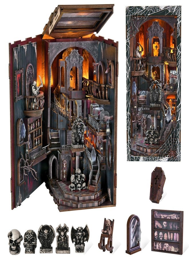 MiniCity Magic Booknook Building Set with LED Light, Mini Bookend Building Kit for Bookshelf & Home Decor, DIY Miniature Book Nook Building Model for Kids Adults Teens (Haunting Relics) - Image 1