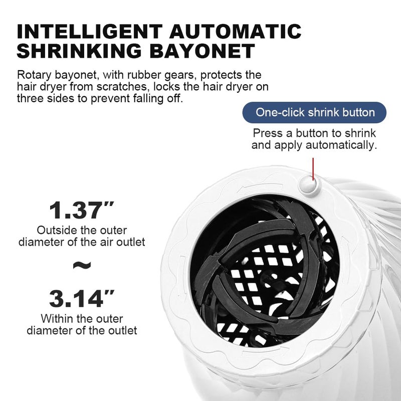 May Create MAYCREATE® Curly Hair Diffuser for Hair Dryer, Heat-Resistant, Adaptable Clip-On Blow Dryer Diffuser, Universal Styling Diffuser Attachment Volumizing Diffuser for Curly Hair, Boosting Volume, White - Image 4