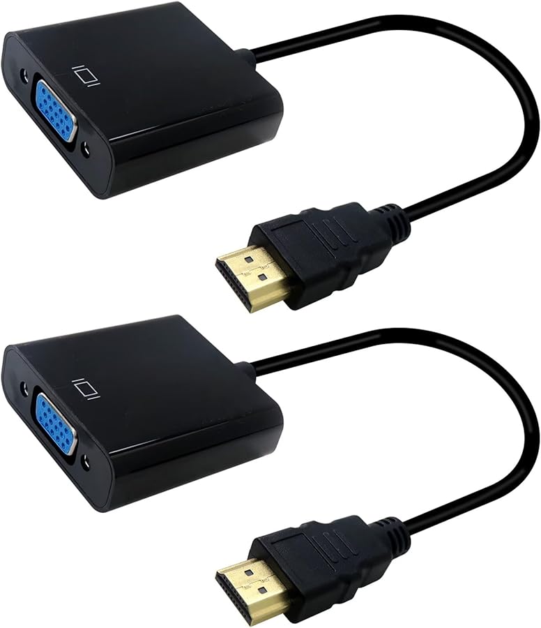 محول HDMI إلى VGA مطلي بالذهب 1080p 60Hz للكمبيوتر المحمول وإكس بوكس ون - Image 2