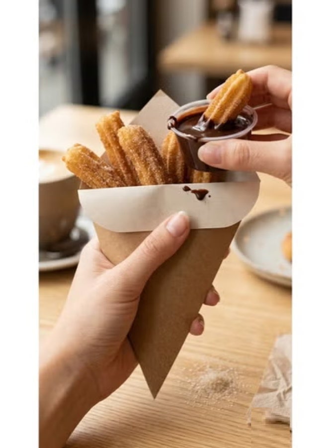 Multi-purpose crepe paper cones, high quality, 200 pieces. Used for waffles and crepes to absorb oil. - Image 3