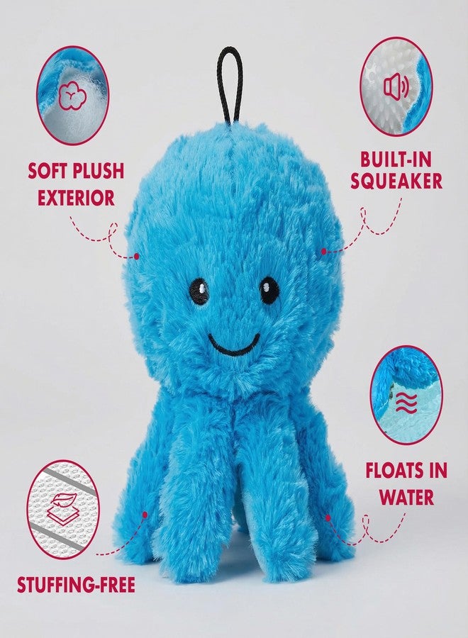 Pet Lou لعبة كرة الأخطبوط القطيفة من بيت لو، مقاس 4 بوصات، سهلة الضغط، لعبة قطيفة بدون حشو، ذات قلب من مادة TPR محكمة، لعبة ارتدادية وعائمة للكلاب الصغيرة والمتوسطة الحجم - Image 2