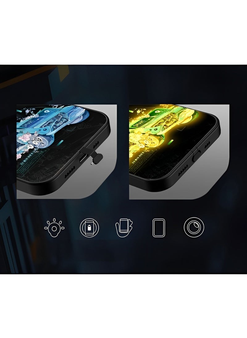 REOCLE iPhone 13 14 Case Colorful Luminous Tempered Glass Mobile Phone Protective Case with Voice Control Call Flash Personalized Phone Case for Cool Women and Trendy Men - Image 5