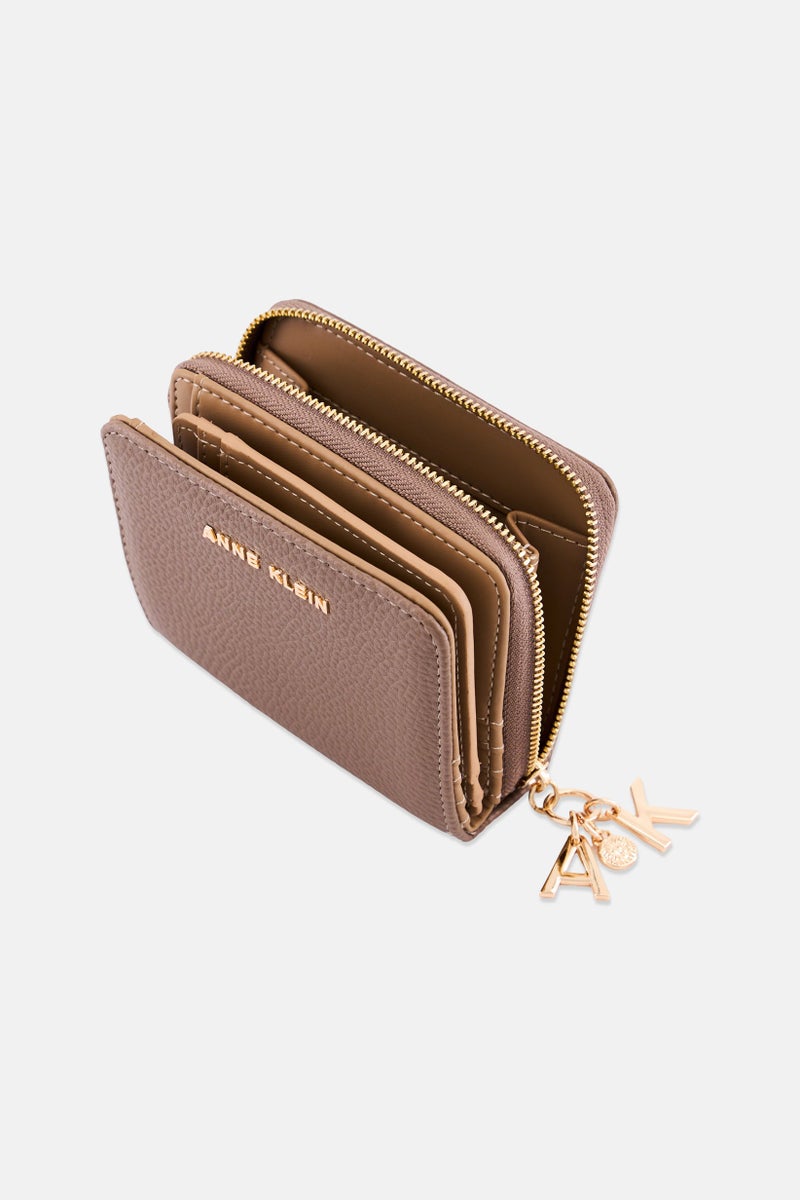 ANNE KLEIN Women Brand Logo Multi Purpose Wallet, Taupe - Image 4