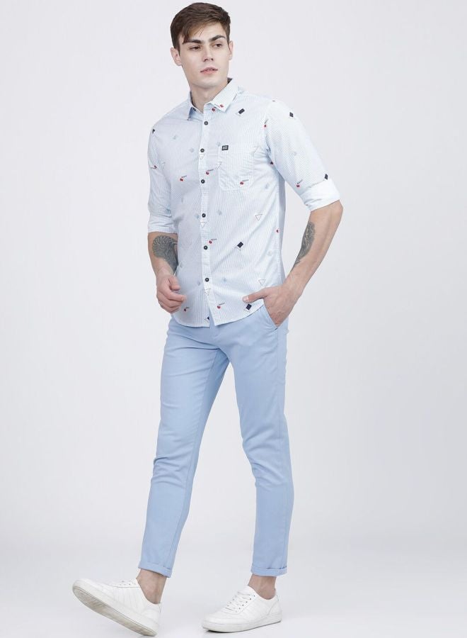 The Indian Garage Co Men Slim Fit Striped Full Sleeves Cutaway Collar Casual Shirt - Image 5