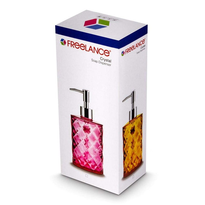 Freelance Crystal Acrylic Soap Dispenser, Shower Lotion, Gel, Conditioner, Liquid Shampoo Pump, Pink - Image 3