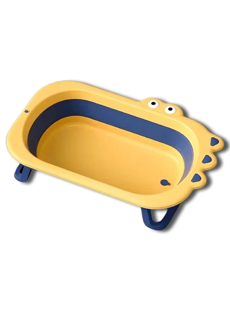 فول جوي حوض استحمام قابل للطي للأطفال مع قاعدة مضادة للانزلاق، وسدادة مياه تستشعر درجة الحرارة، وحوض استحمام قابل للتثبيت على الحائط للأطفال الصغار من عمر 0 ​​إلى سنتين، ,80*49*20 سم - Image 1