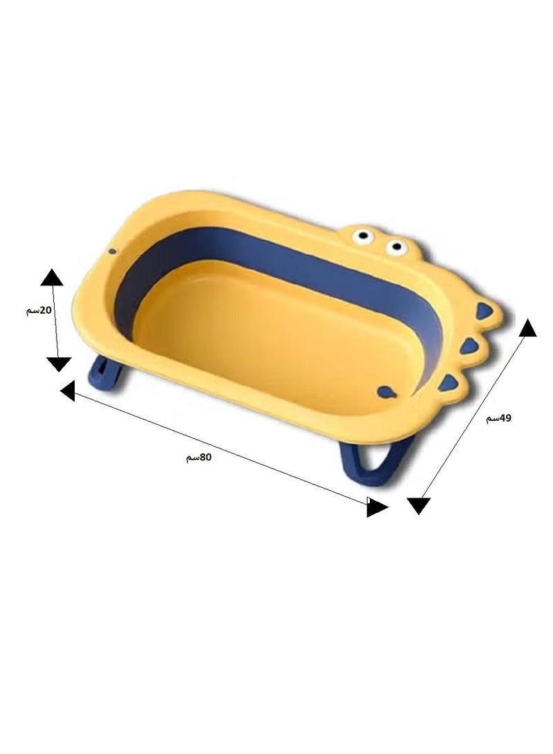 فول جوي حوض استحمام قابل للطي للأطفال مع قاعدة مضادة للانزلاق، وسدادة مياه تستشعر درجة الحرارة، وحوض استحمام قابل للتثبيت على الحائط للأطفال الصغار من عمر 0 ​​إلى سنتين، ,80*49*20 سم - Image 3