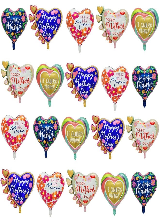 HIPIHOM 20 Pcs Mothers Day Balloons, Mother's Day Decorations, Happy Mothers Day Balloons for Happy Mother's Day Party Decoration Supplies (Heart) - Image 2
