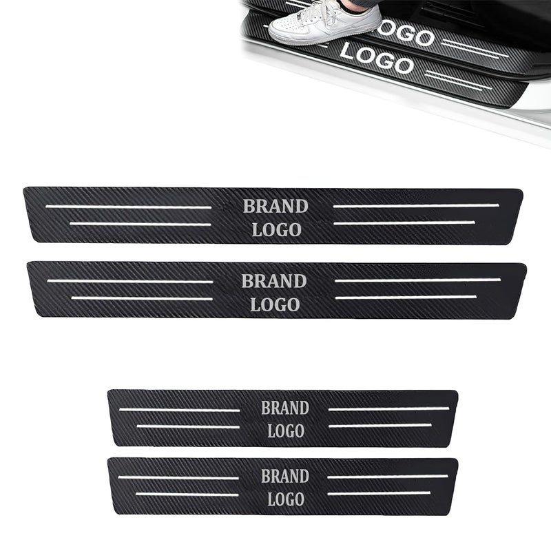 BRAINLE Car Door Sill Protector,Carbon Fiber Sport Threshold Anti-Scratch Sticker Door Edge Protection Decorate,Self-Adhesive Anti-Scratch(5metre x 5cm) (for SKODAA) - Image 1