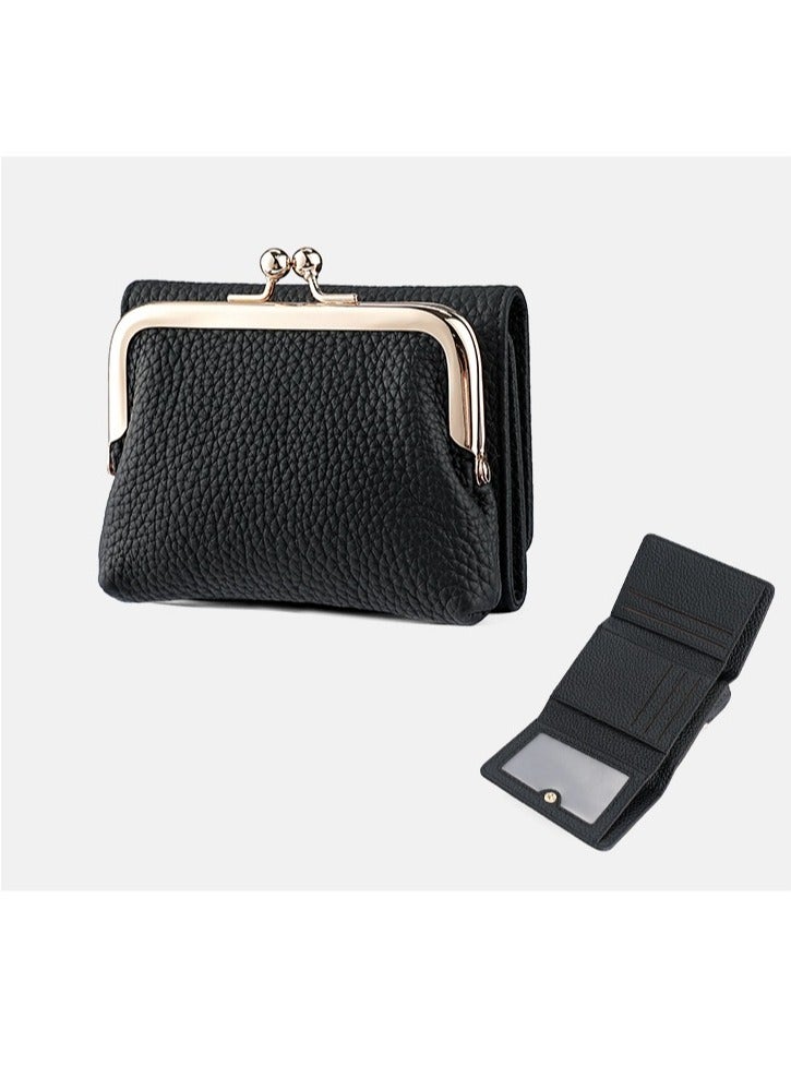 SKT Shiketro Genuine Leather Women's Wallet Japanese Style Three-Fold Coin Purse Top Layer Cowhide High-Grade Coin Purse - Image 1