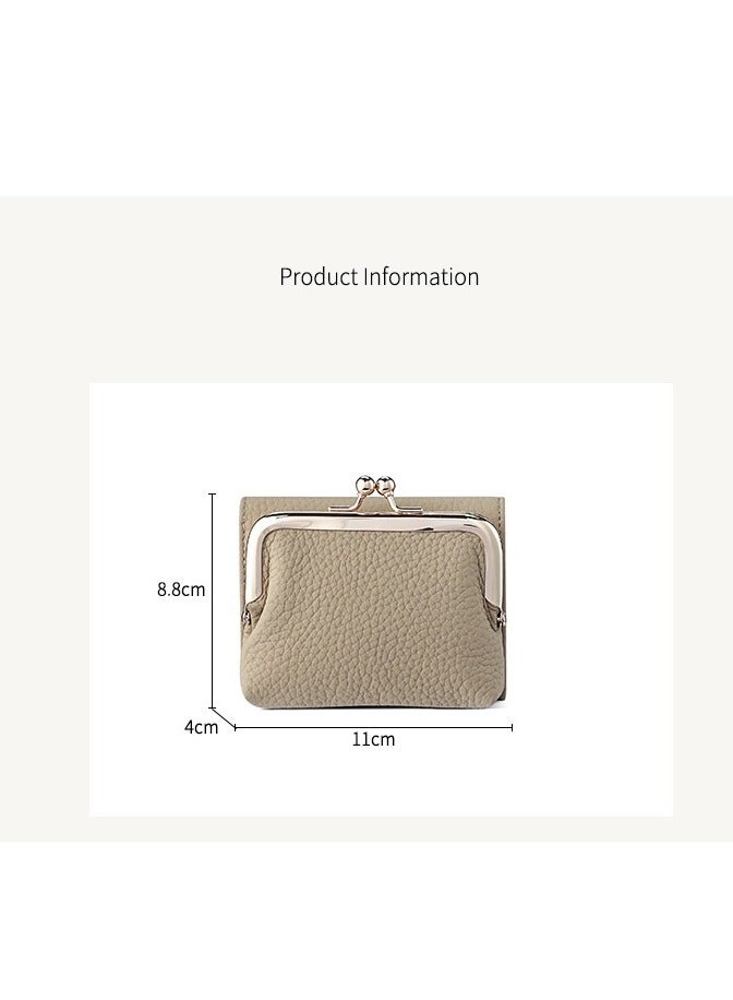 SKT Shiketro Genuine Leather Women's Wallet Japanese Style Three-Fold Coin Purse Top Layer Cowhide High-Grade Coin Purse - Image 3