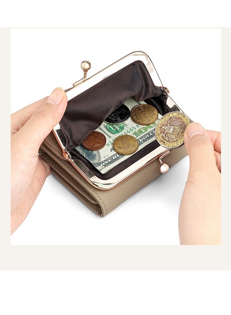 SKT Shiketro Genuine Leather Women's Wallet Japanese Style Three-Fold Coin Purse Top Layer Cowhide High-Grade Coin Purse - Image 4