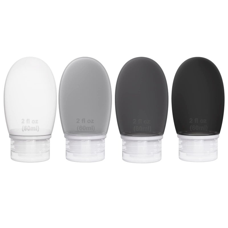 imuviy Silicone Travel Bottles for Toiletries TSA Approved Travel Size Containers Set 4 Pack Portable Leak Proof Refillable Cosmetic Squeeze Bottles Shampoo Hair Conditioner Body Lotion Bath Shower Gel - Image 1
