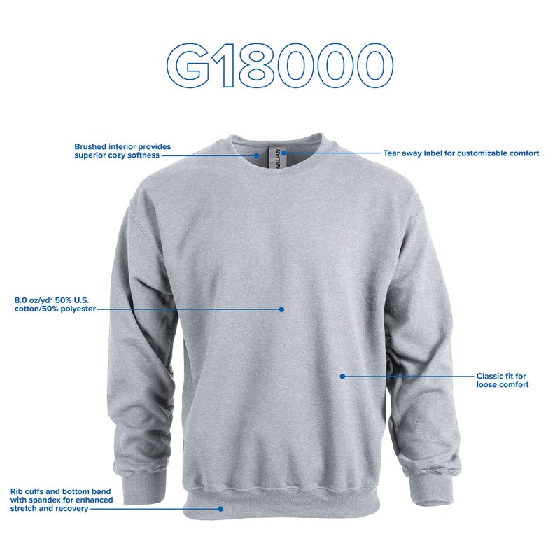 Gildan UGP Campus Apparel Gildan Men's -Fleece Crewneck Sweatshirt, Style G18000, Sport Grey, Medium - Image 5