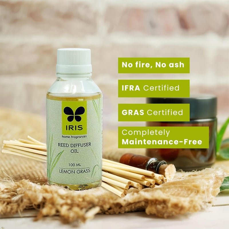 IRIS معطر المنزل، إعادة تعبئة معطر اللافندر برائحة الليمون، خالي من السموم، معطر فاخر، علم الروائح، معزز للمزاج، مصنوع في الهند - 1 وحدة من زيت معطر 100 مل. - Image 3