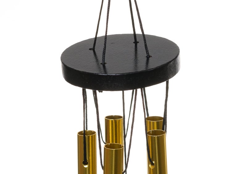 TEJ GIFTS Feng Shui Metal Wind Chime with Om Printed 5 Pipes for Positive Energy, Decorative Outdoor/Indoor Hanging Bells, Good Luck Chimes for Home/Balcony Decoration(Pack of 1 Gold) - Image 3