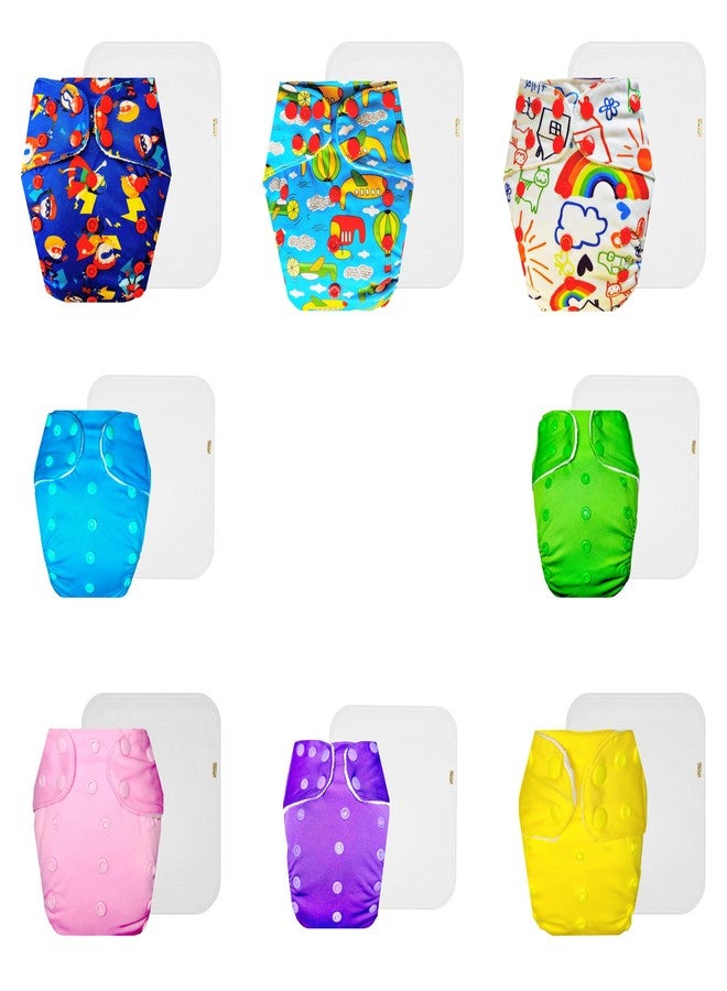 حفاضات قماشية فاخرة من دمبلدو مع حشوة قطنية (عبوة من 8) | ناعمة ولطيفة | تسمح بمرور الهواء | أزرار كبس قابلة للتعديل | مثالية للأطفال الصغار | من 3 أشهر إلى 3 سنوات | للجنسين - Image 1