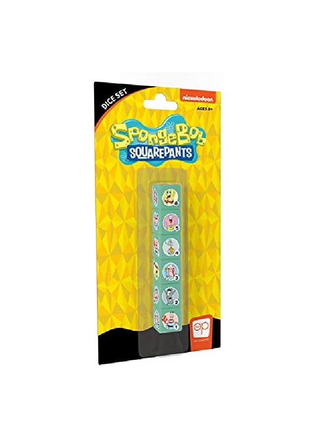 USAopoly - Spongebob Squarepants Dice Set ; Collectible D6 Dice Featuring Characters & References Spongebob Patrick Star Squidward Tentacles Gary Plankton And Mr. Krabs ; Officially Licensed 6Sided Dice - Image 1
