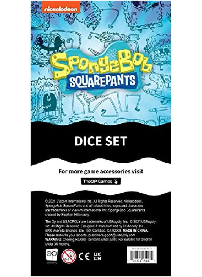 USAopoly - Spongebob Squarepants Dice Set ; Collectible D6 Dice Featuring Characters & References Spongebob Patrick Star Squidward Tentacles Gary Plankton And Mr. Krabs ; Officially Licensed 6Sided Dice - Image 1
