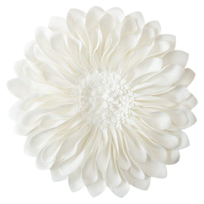 3D FLOWER THROW PILLOW COVERS DECORATIVE AESTHETIC SUNFLOWER ACCENT PILLOW CASES HANDMADE PILLOWCASE ROUND CUSHION FOR CAR BEDROOM BED COUCH CHAIR WITH INSERT 12 INCH WHITE