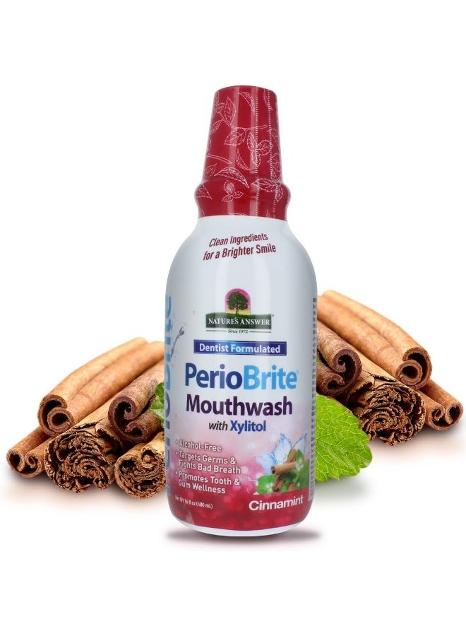 Nature's Answer PerioBrite Natural Mouthwash (Cinnamint, 480ml) - Image 1