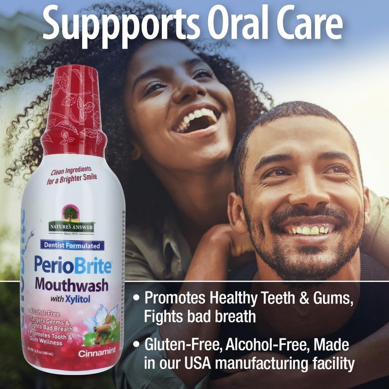 Nature's Answer PerioBrite Natural Mouthwash (Cinnamint, 480ml) - Image 2