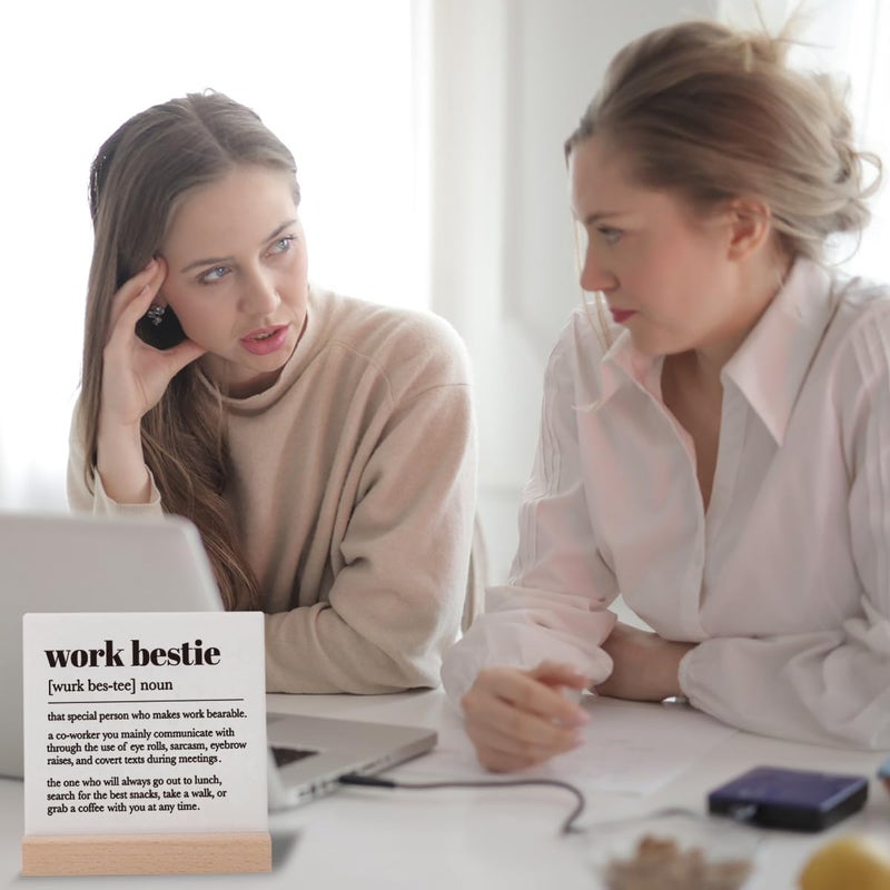 Lodeskee هدايا أفضل صديقة في العمل للنساء زميلة العمل شريك العمل تعريف أفضل صديقة في العمل هدايا عيد ميلاد أفضل صديقة في العمل هدايا للأصدقاء لأفضل صديقة في العمل لافتات سيراميك زخرفية - Image 2