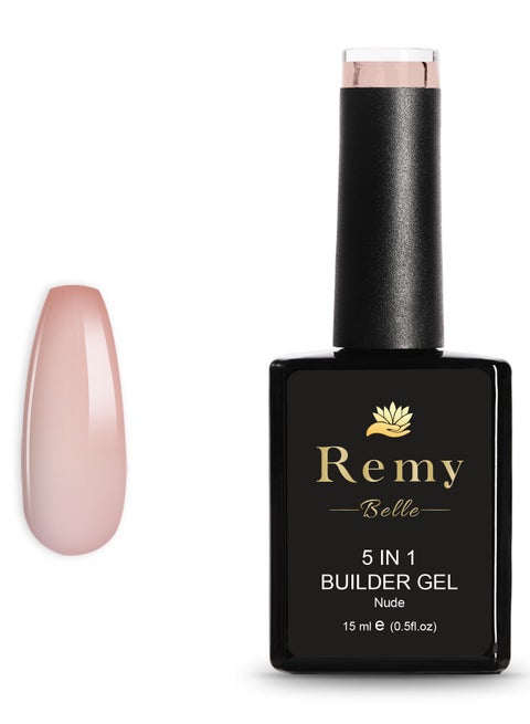 5 IN 1 Builder Gel Nude 15ml Nail Extension Tips and Strengthener Requires Curing Under LED UV Lamp